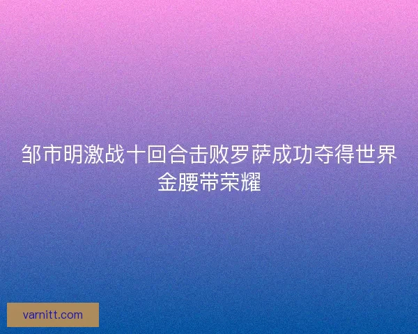 邹市明激战十回合击败罗萨成功夺得世界金腰带荣耀